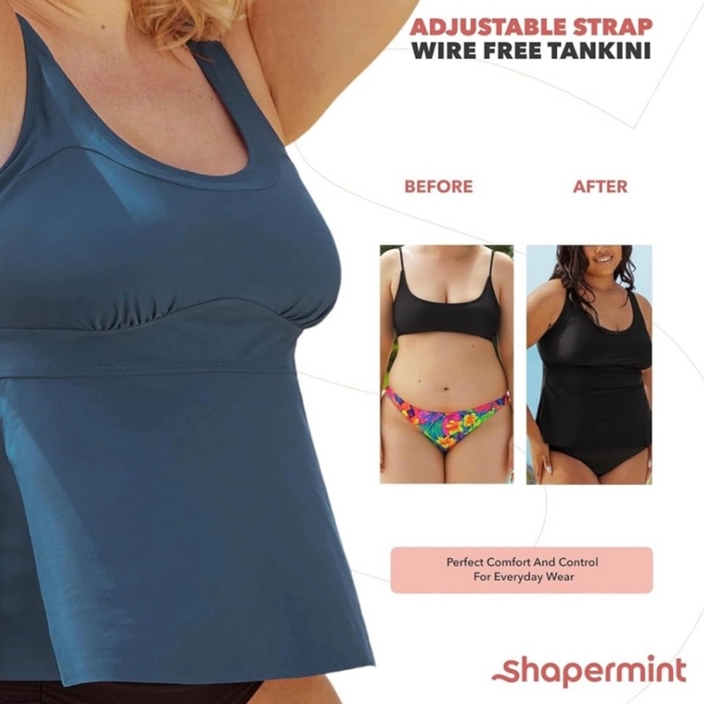 Shapermint Adjustable Strap Wire-Free Tankini - image 2